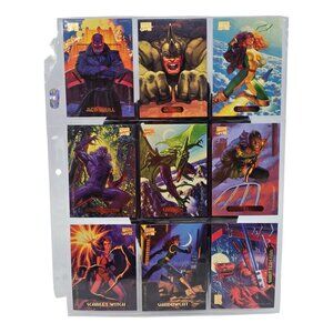 Marvel Universe 1994 Series 5 Trading Cards Set 9-Card Sheet Villains & Heroes